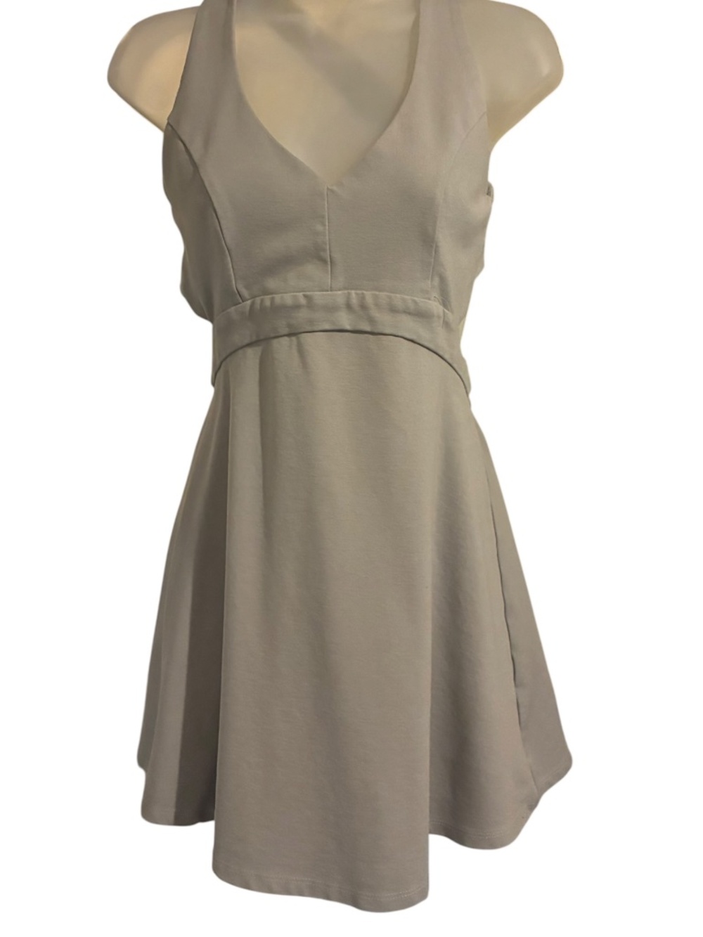 SOLEMIO Strappy Skater Mini Dress Party Cocktail Grey Size Med EUC